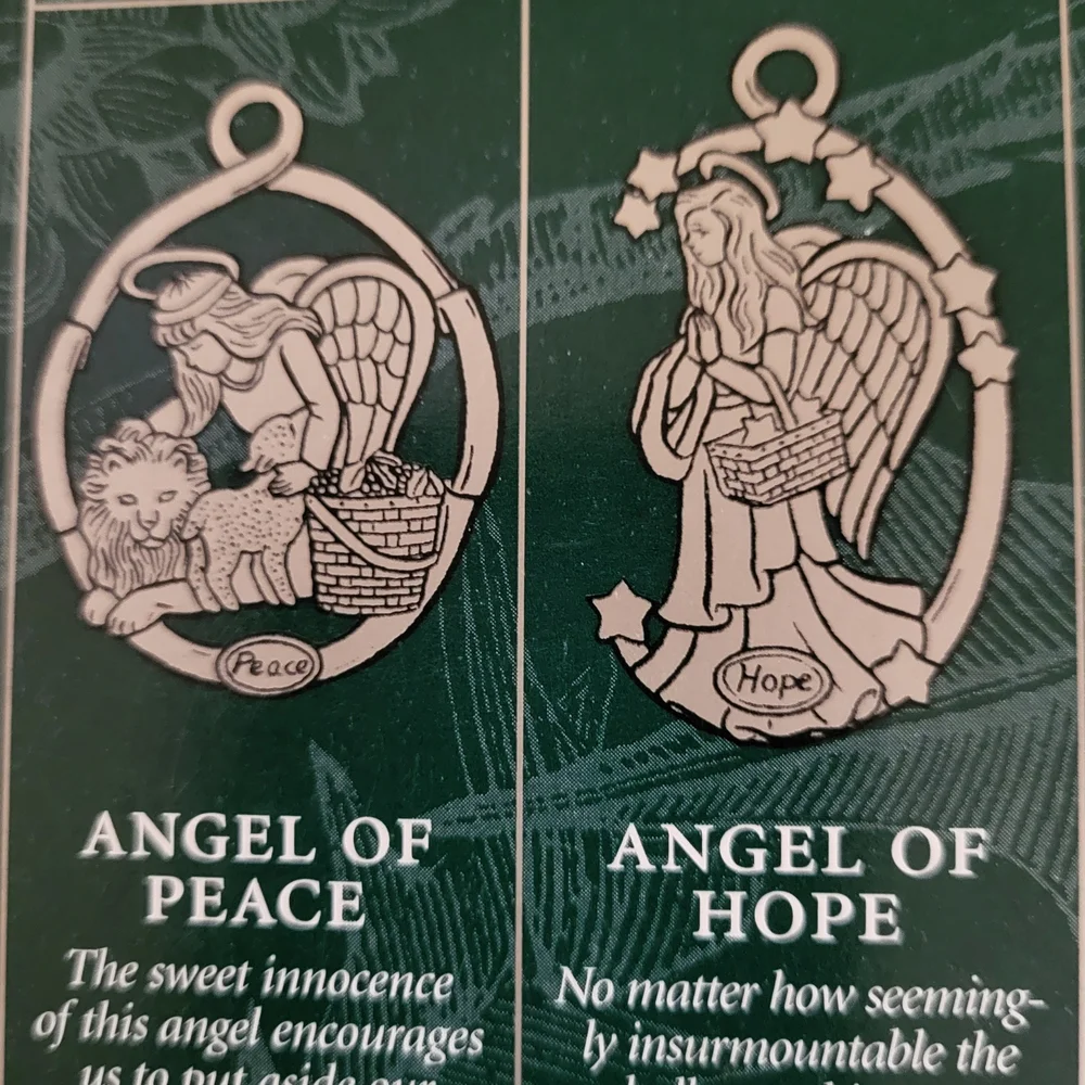 Longaberger Silver Angel & Nativity Holiday Ornaments (Set of 4)